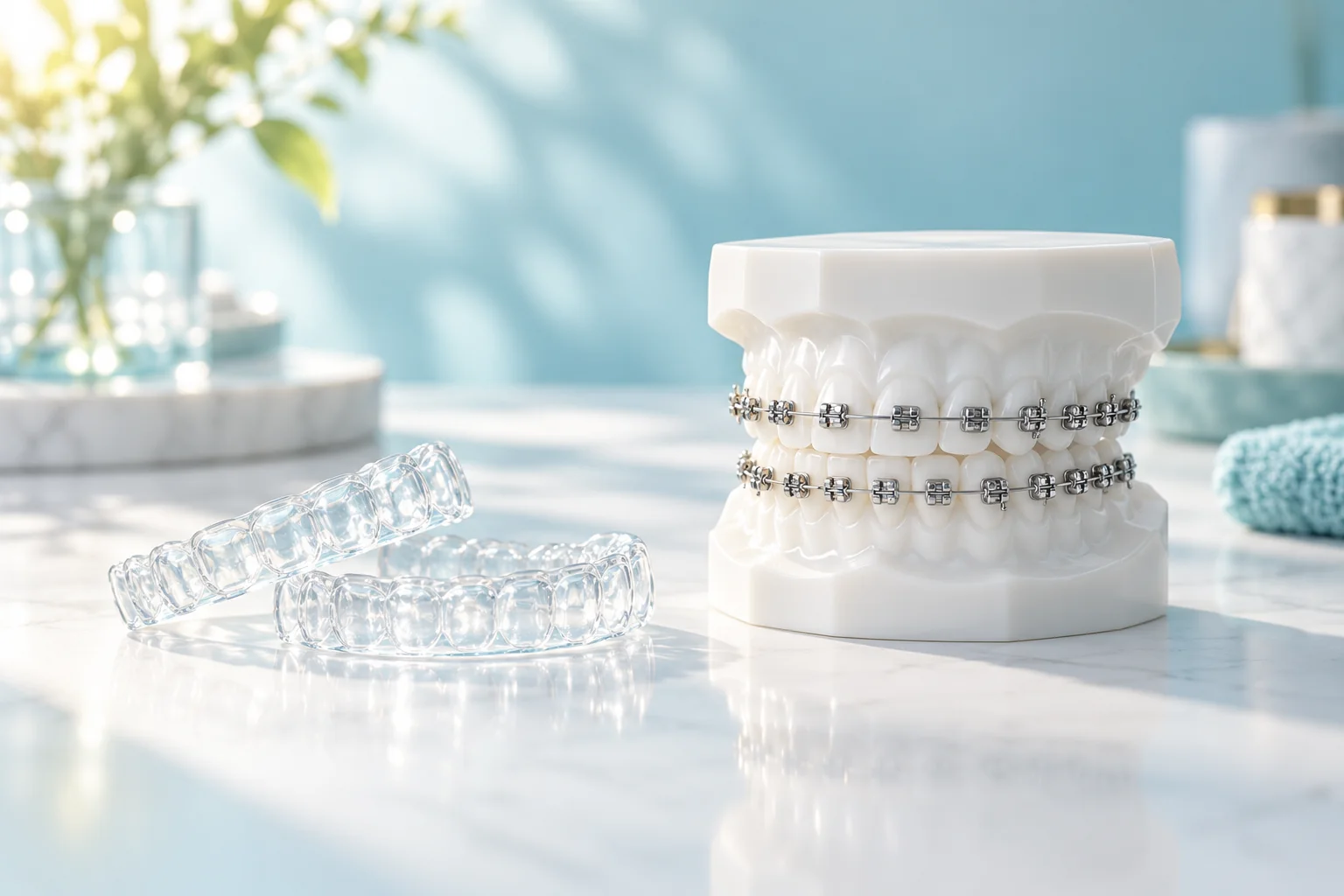 透明牙箍及傳統牙箍模型 / Clear aligners and braces model